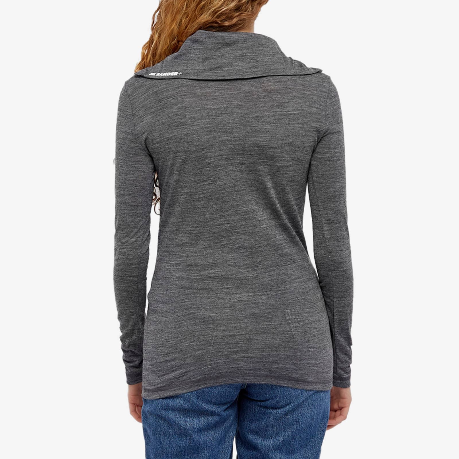 Jil Sander Zip-up Long Sleeve T-shirt In Gray