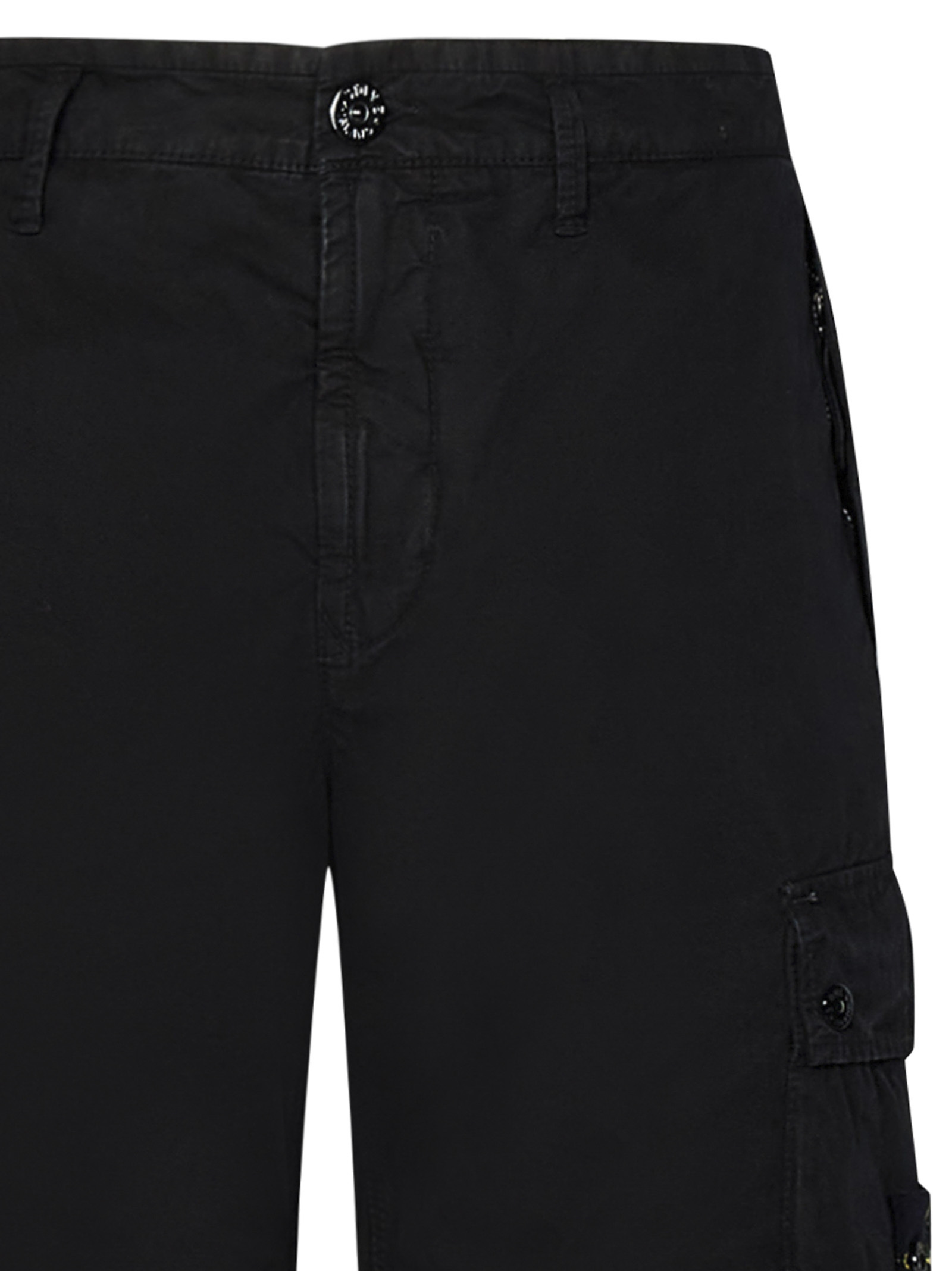 STONE ISLAND STONE ISLAND LOGO PATCH KNEE-HIGH SHORTS 