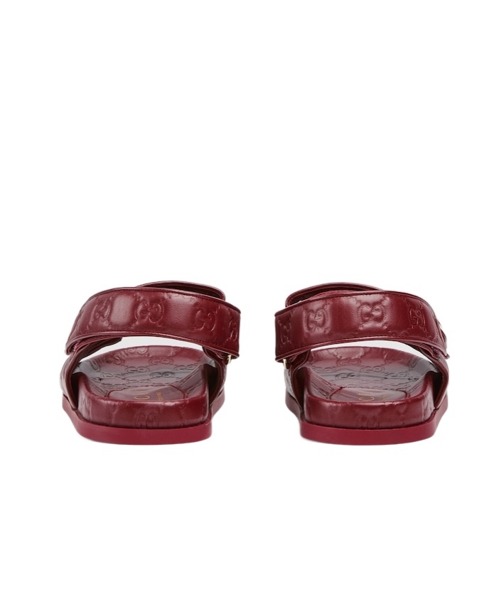 Gucci Double G Flat Sandals In Red