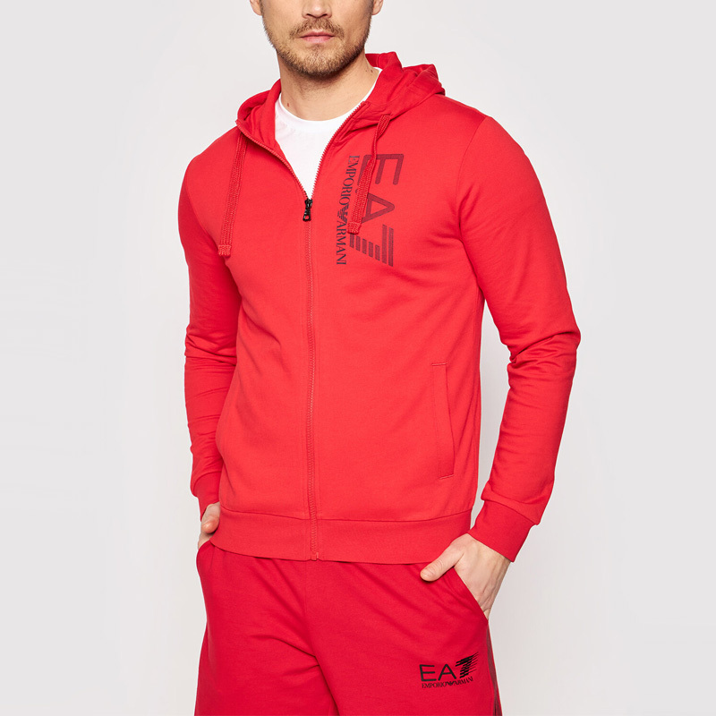 Ea7 Logo And Hat Casual Jacket In Red