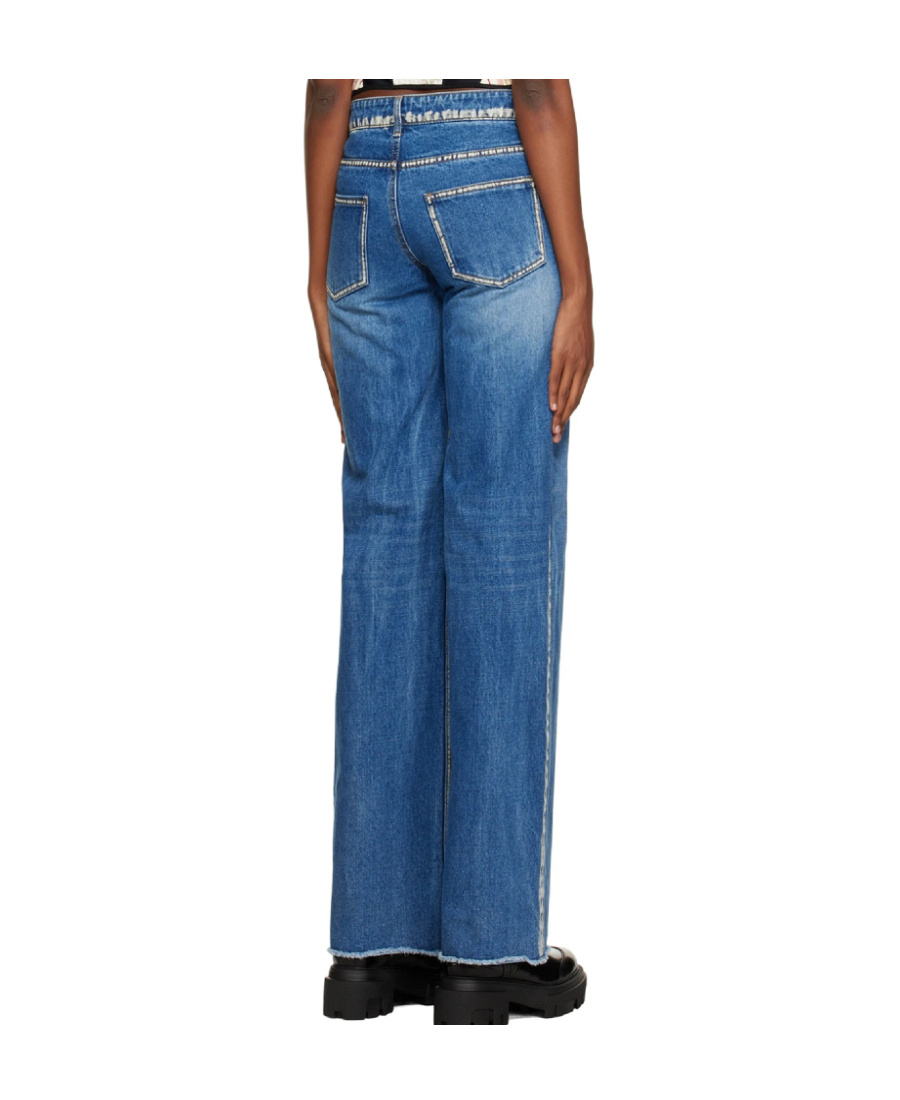 We11 Done Logo Jeans In Blue