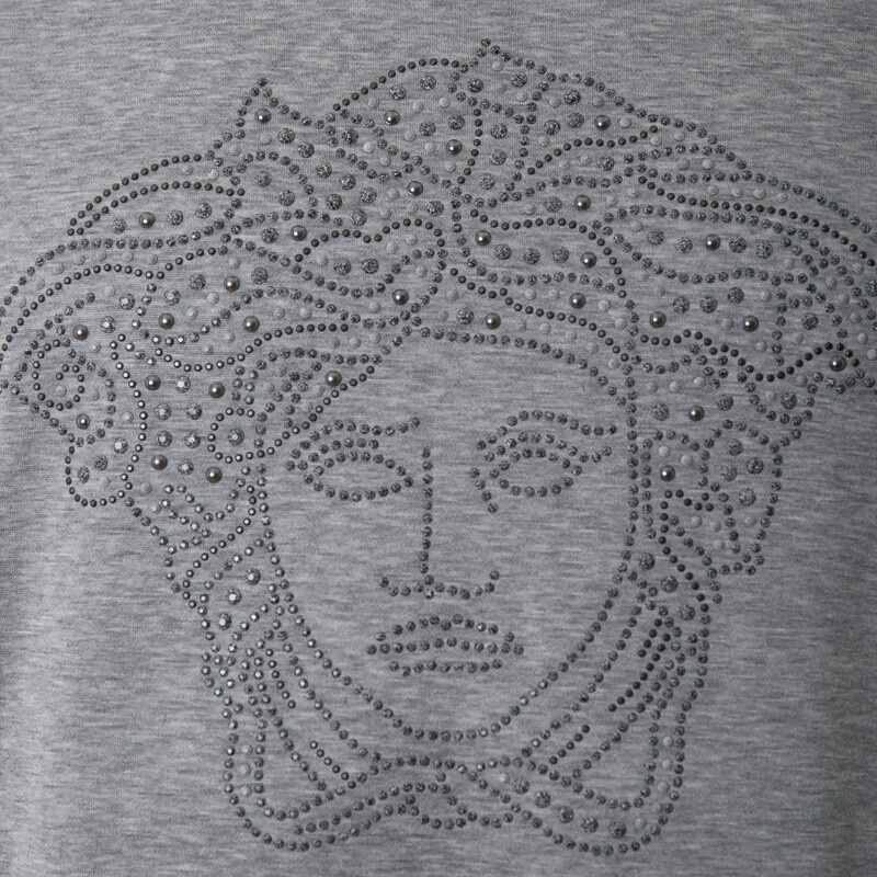 Versace Logo T-shirt In Gray