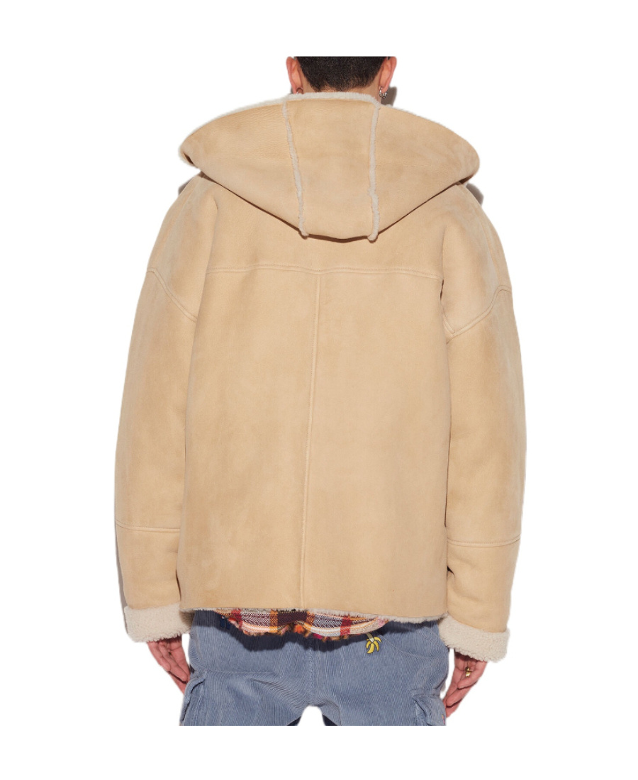 Dsquared2 Lamb Wool And Lambskin Jacket In Nude