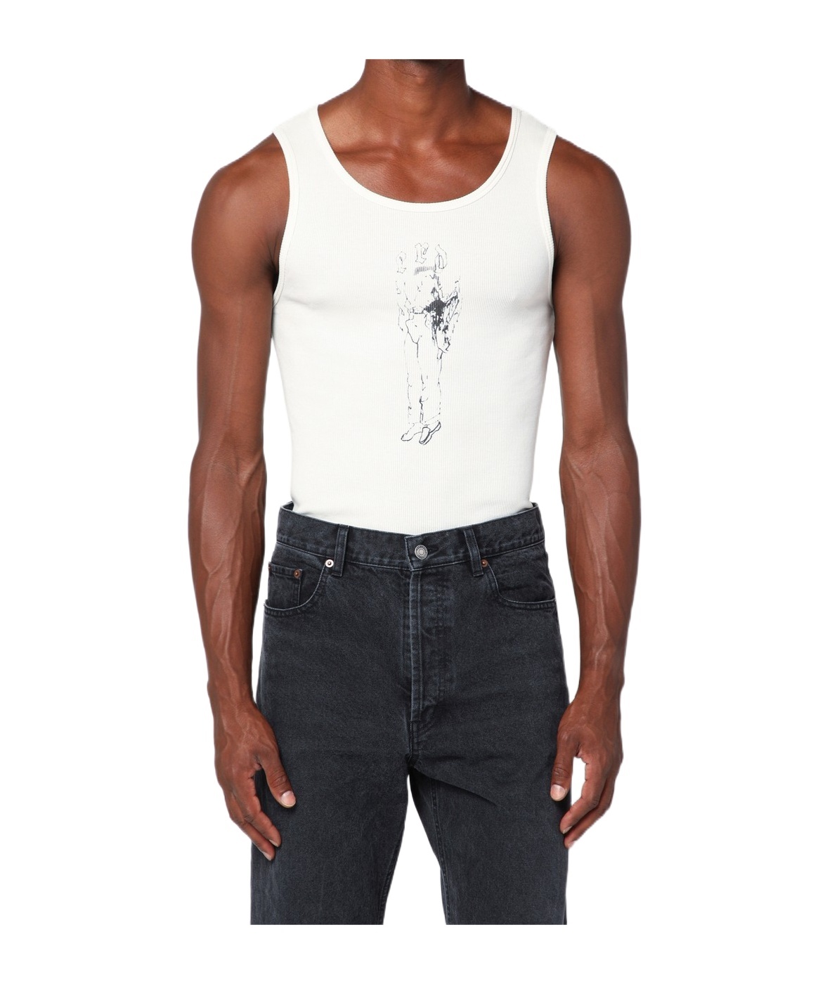 Enfants Riches Deprimes Bad Professor White Vintage-effect Tank Top In Neutral