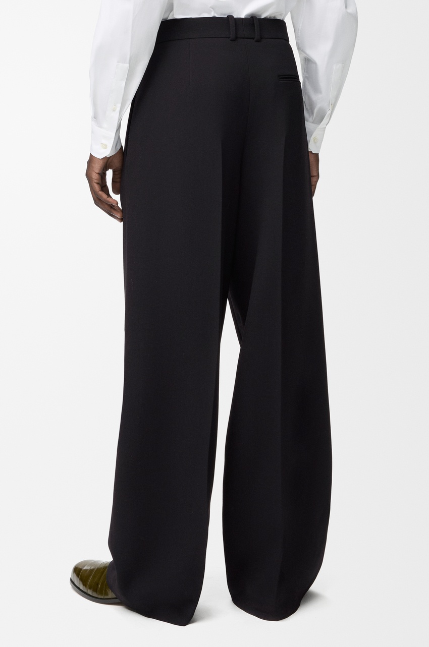 Loewe Wide Leg Trousers In Wool In Black