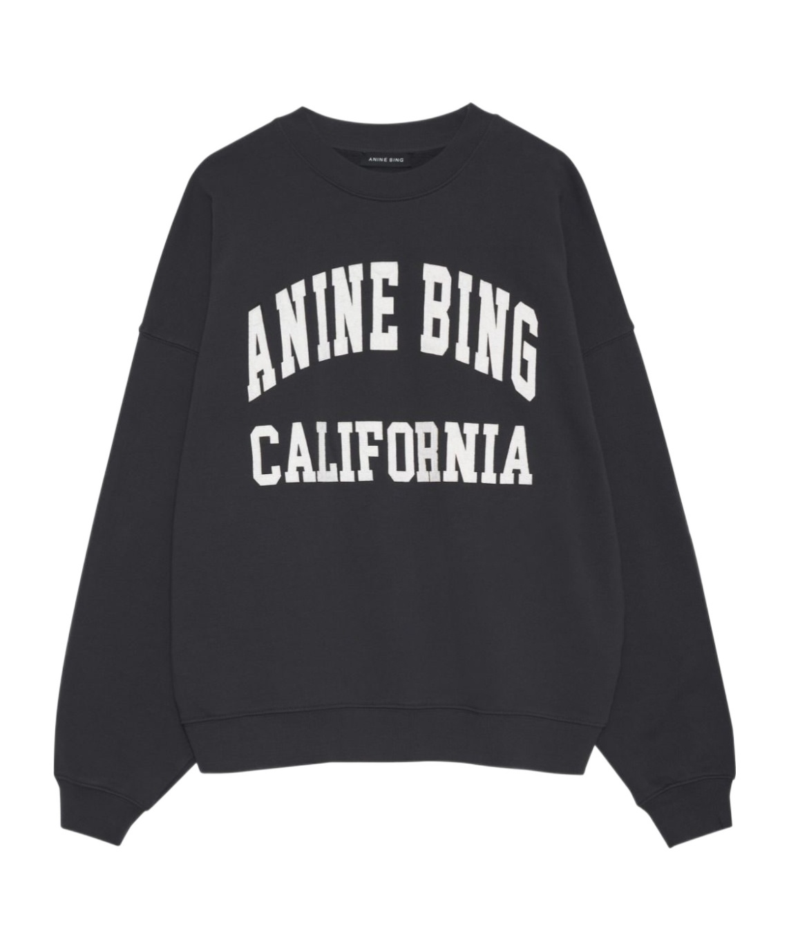 Anine Bing Miles Relaxed-fit Oversized Cotton Sweatshirt With Contrasting Logo In Black