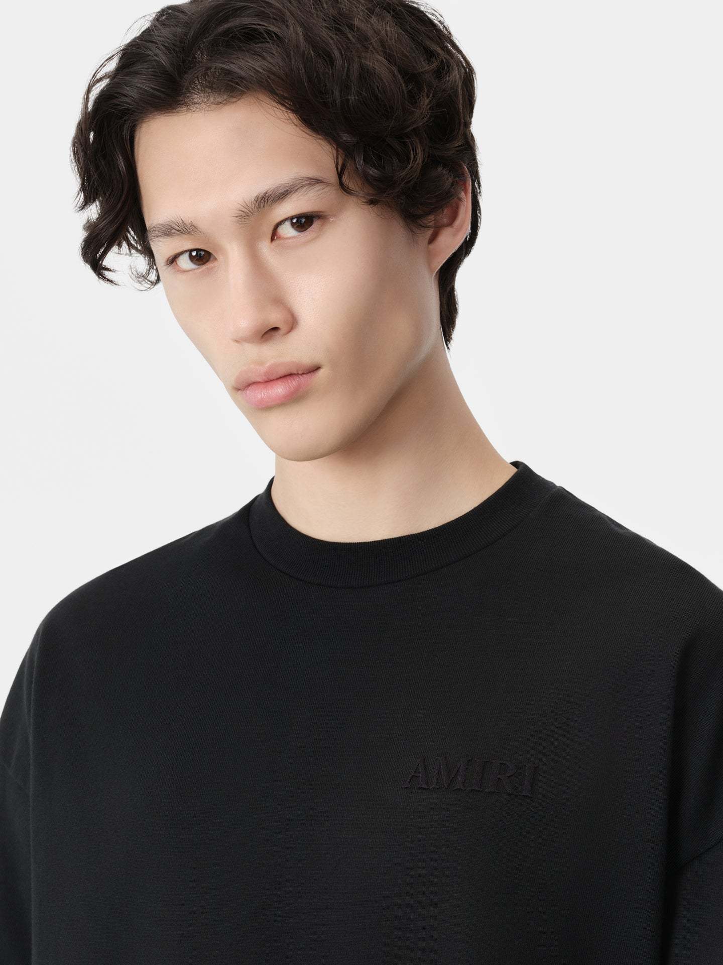 Amiri Tonal Logo Oversized Cotton T-shirt In Black