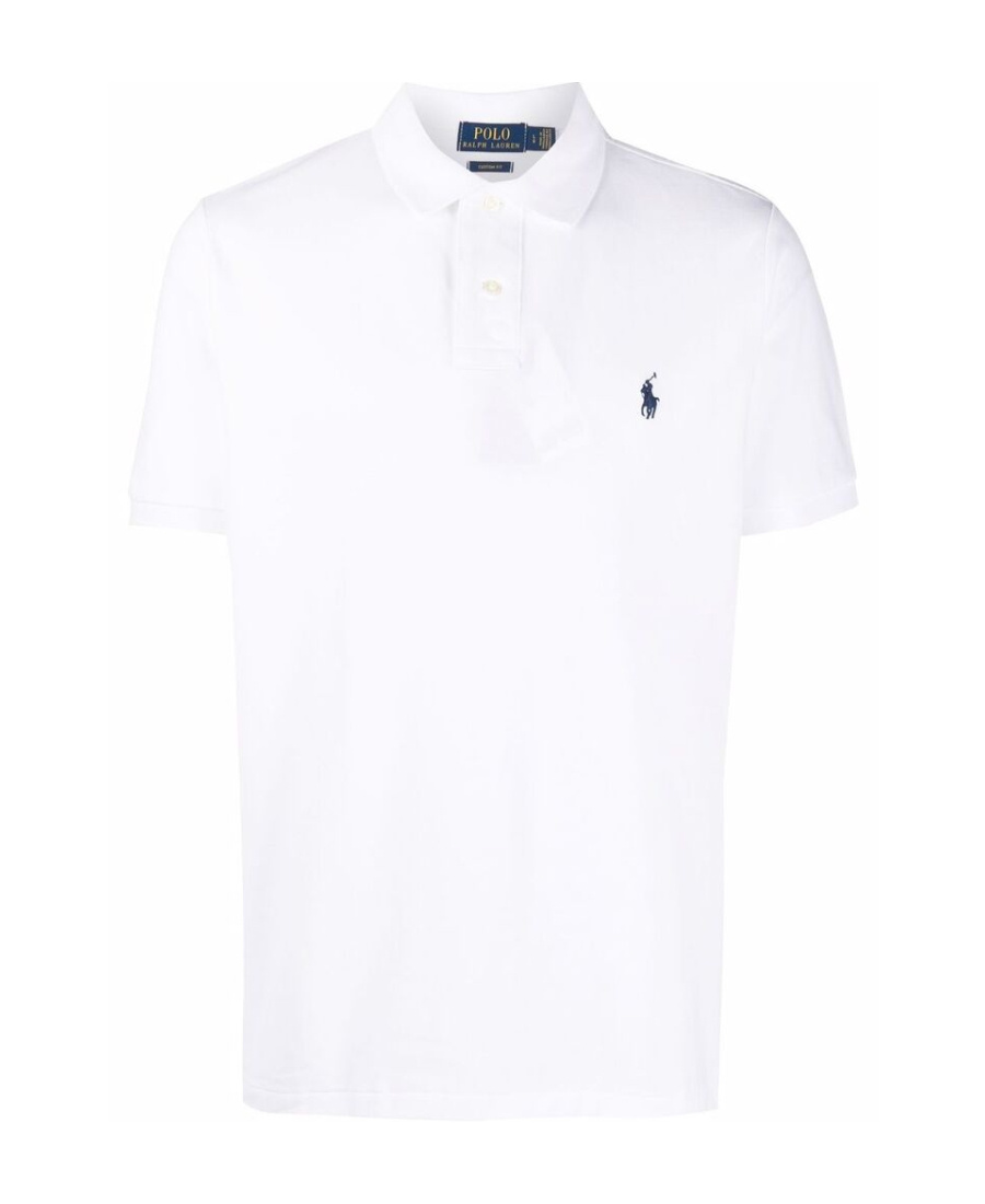 Polo Ralph Lauren Slim Fit White Polo Shirt With Classic Collar And Pony Embroidery On The Front In Cotton Piquet Man