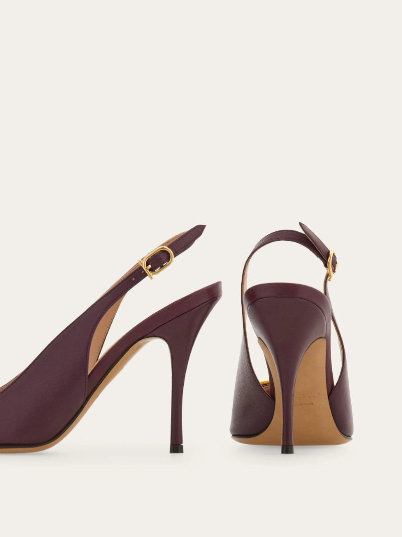 Ferragamo Sara Pointed Toe Slingback Pump In Animal Print