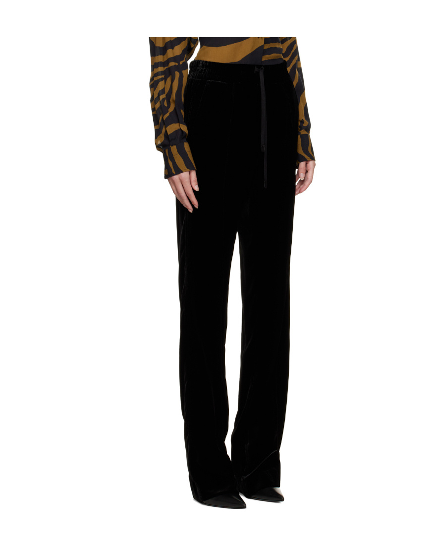 Tom Ford Wallis Velvet Straight Pants In Black