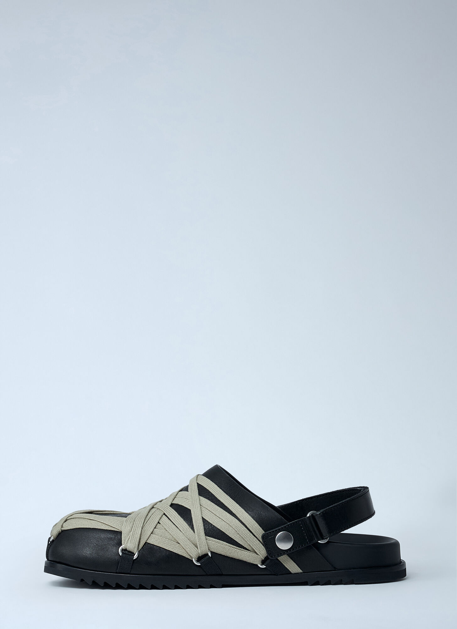 Rick Owens Megalaced Mule Shark Tooth Sole In Black