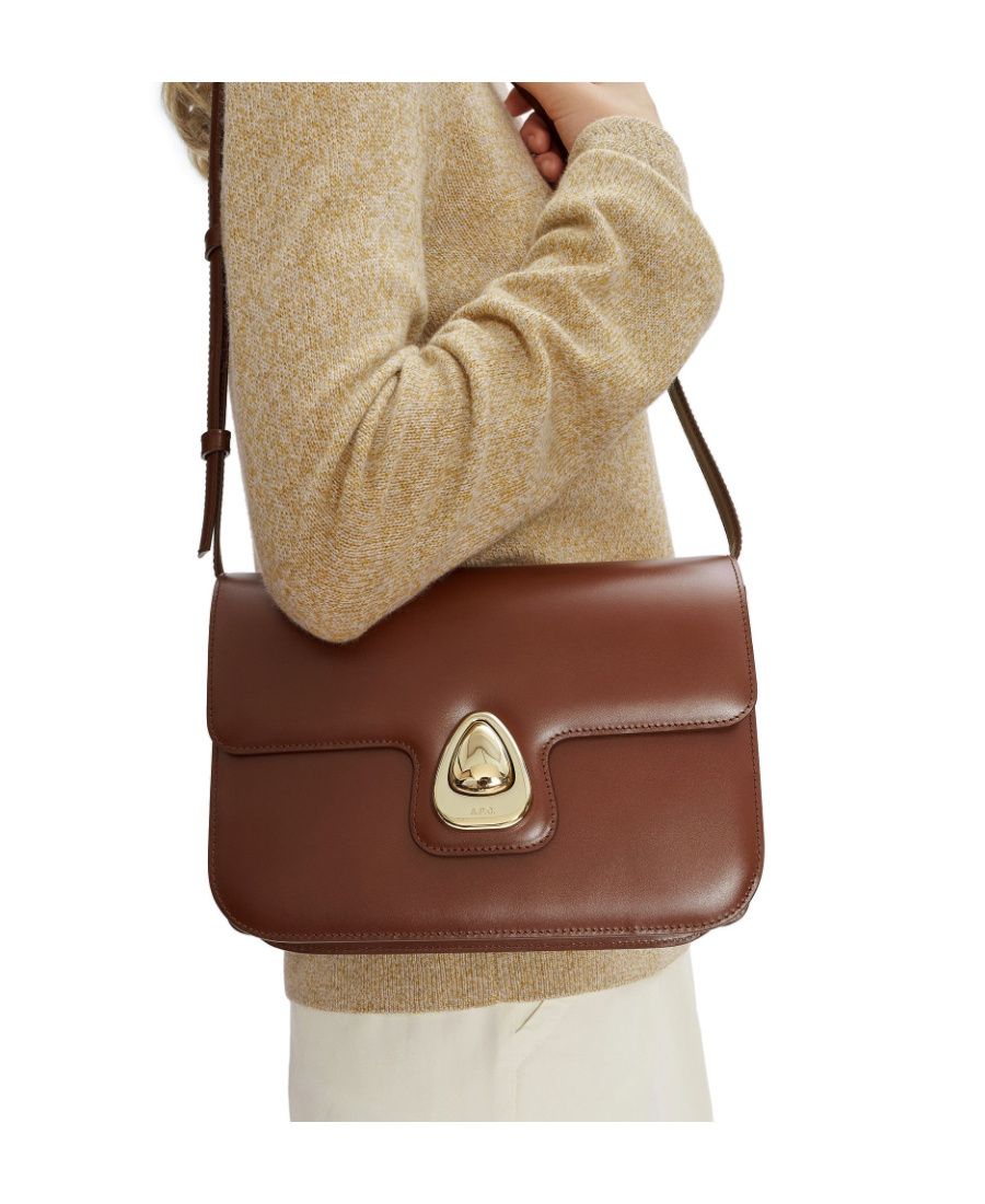 Apc A.p.c. Astra Leather Small Bag In Brown
