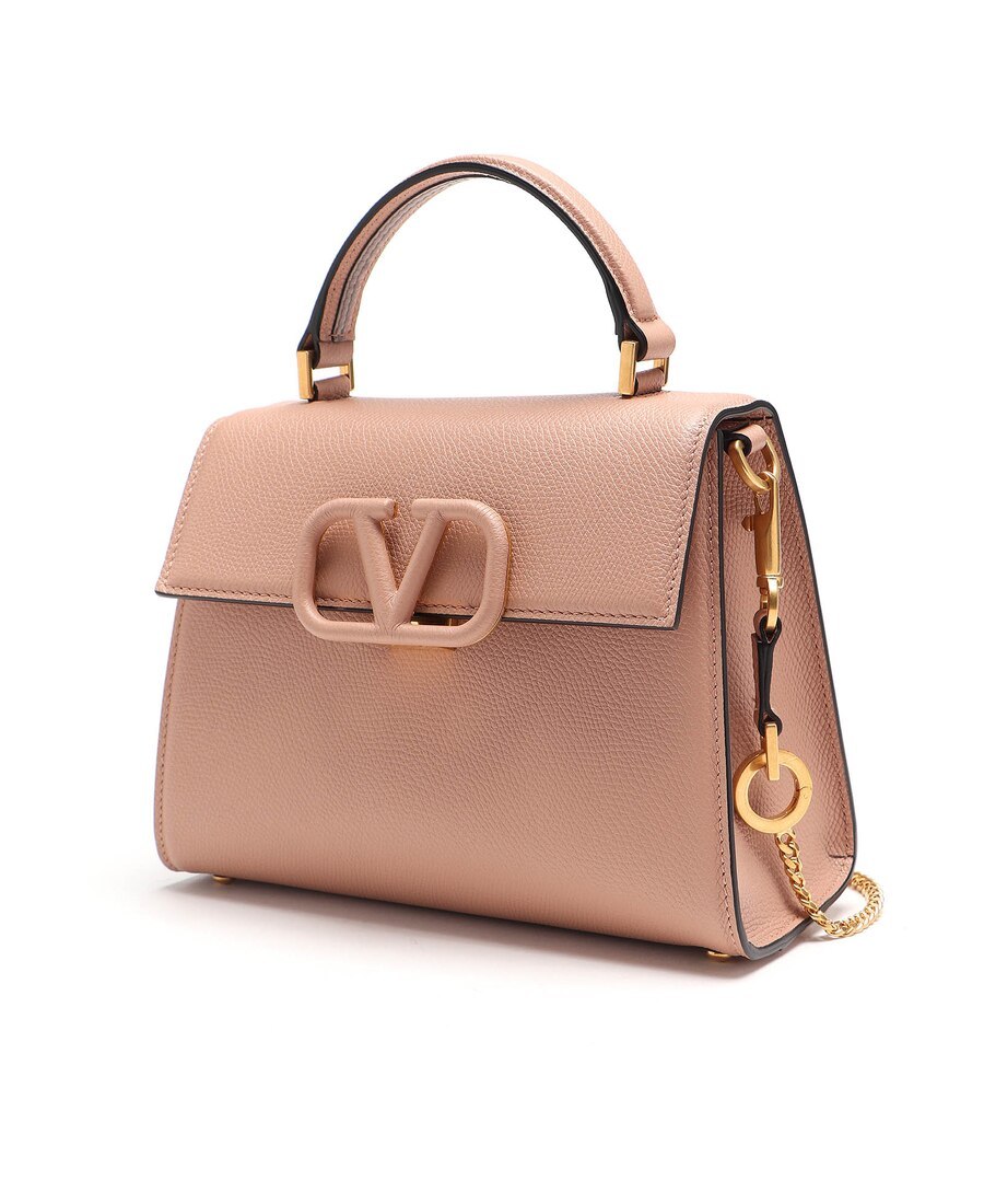 Valentino Small Vsling Tote Bag In Nude
