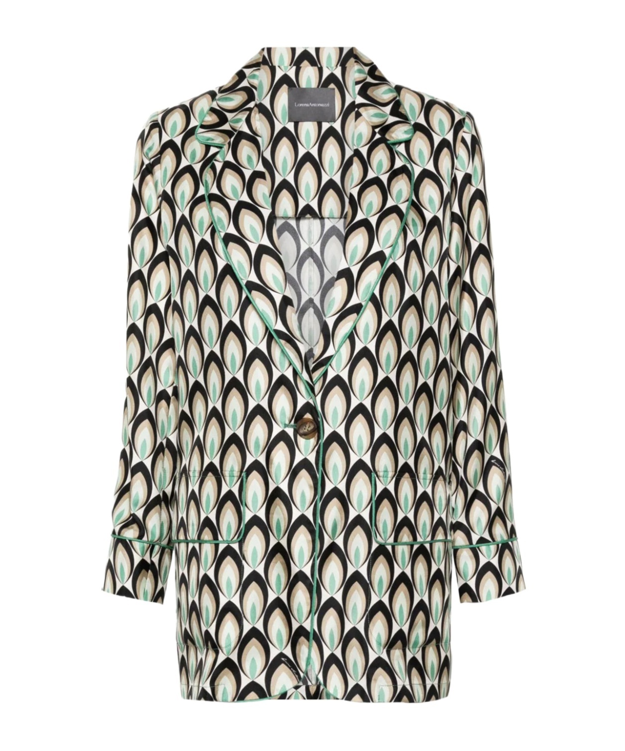 Lorena Antoniazzi Graphic-print Silk Blazer In Multicolor