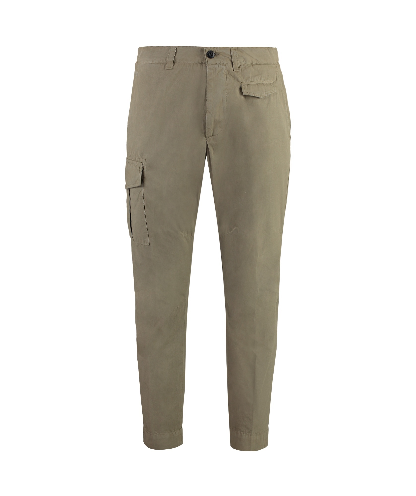 Dondup Cotton Cargo Trousers Multiple Pockets In Green