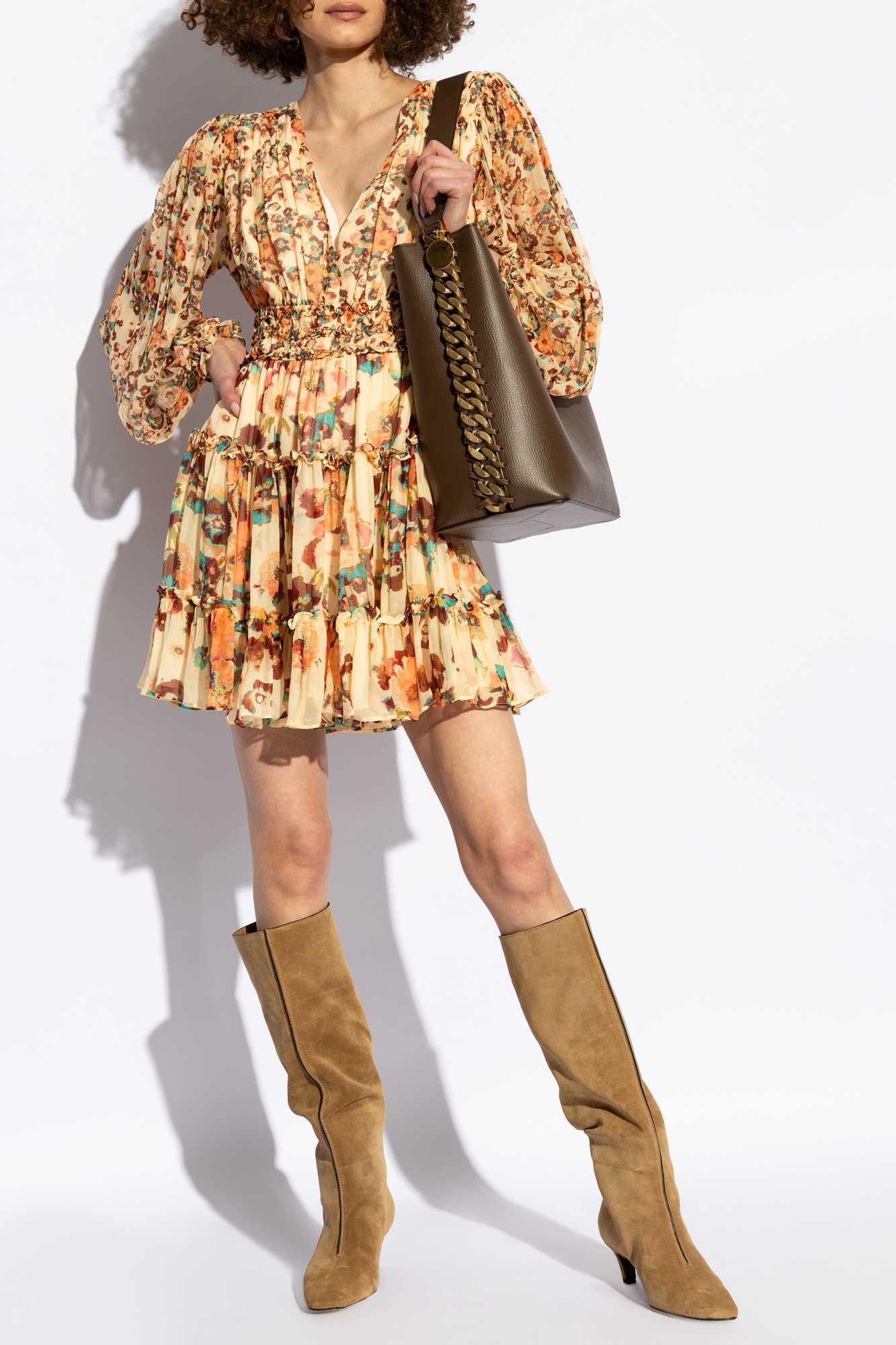 ULLA JOHNSON LYA FLORAL-PRINT SILK MINI DRESS