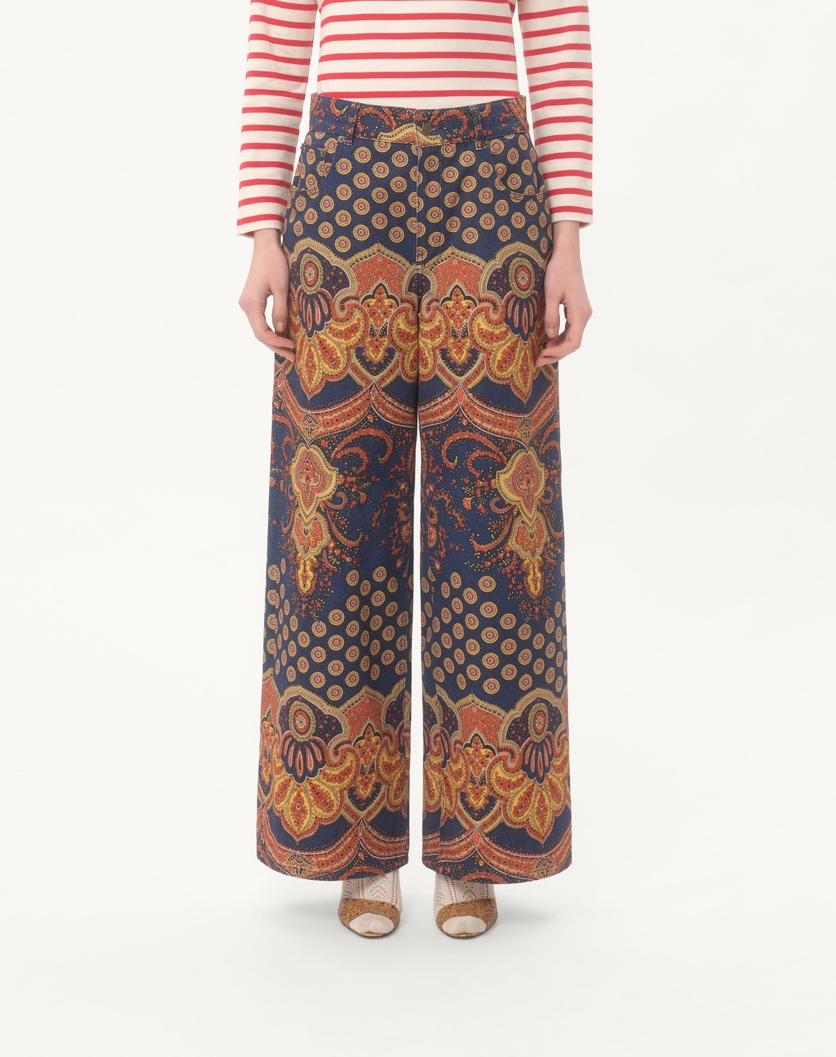 Valentino Pattern Jeans In Multicolor