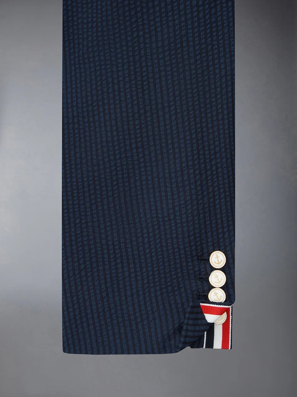 Shop Thom Browne Striped Seersucker Blazer In Black