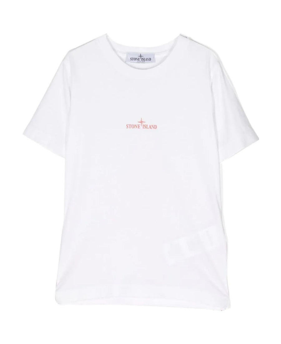 Stone Island Logo Print Short-sleeve T-shirt In White