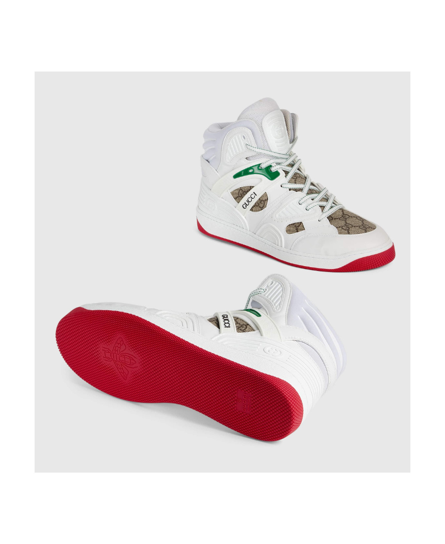 Gucci Basket Gg Supreme Canvas High-top Sneaker In White