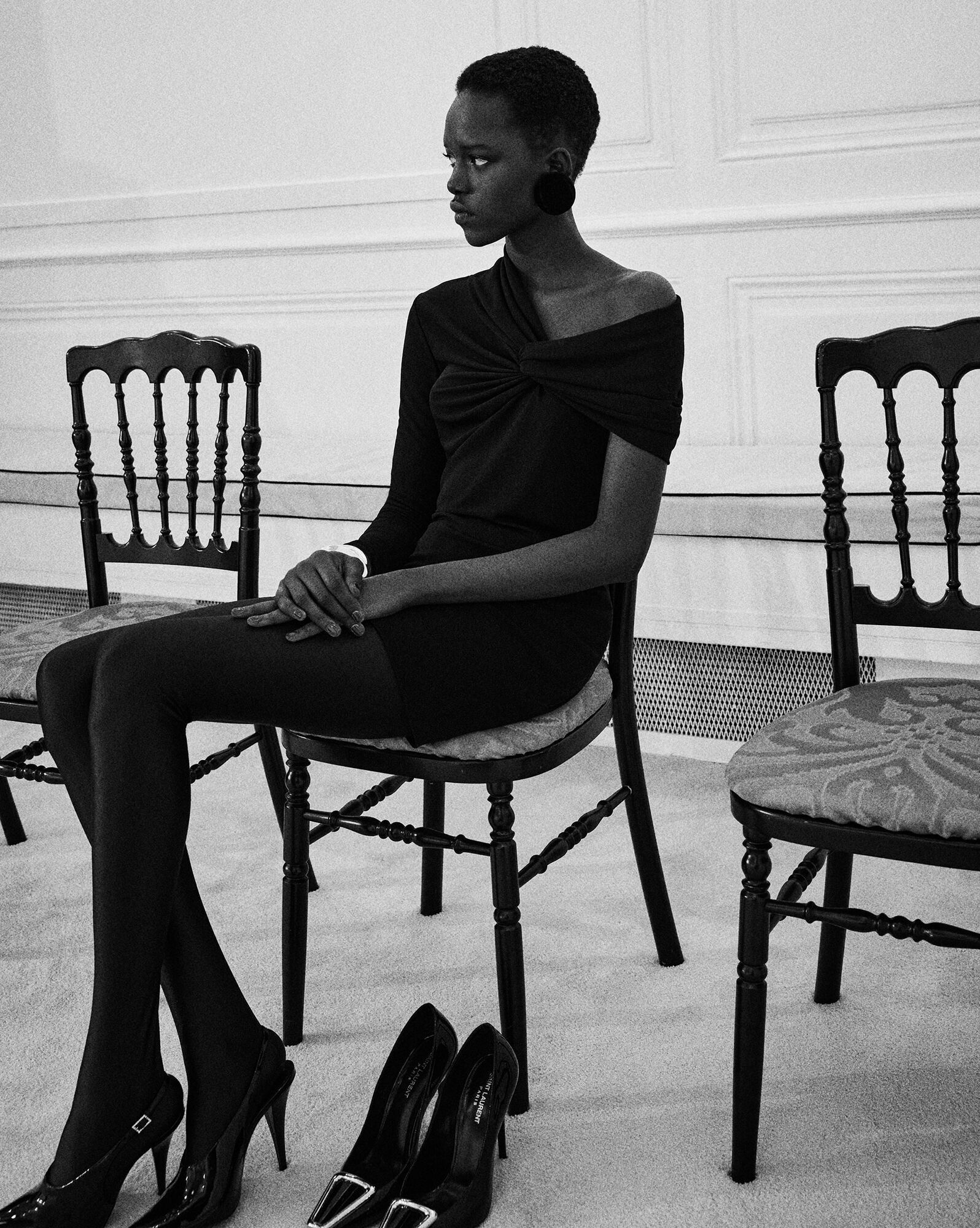 Saint Laurent One-shoulder Dress In Crepe Jersey In Black