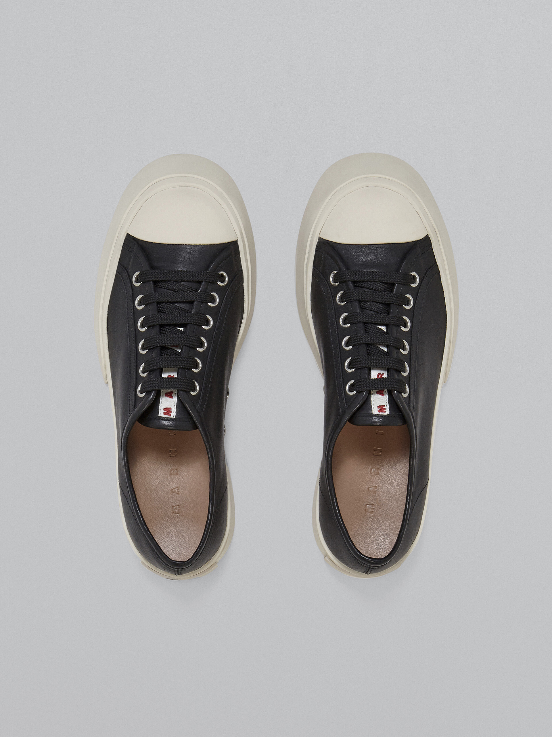 Marni Pablo Leather Flatform Sneakers In Black