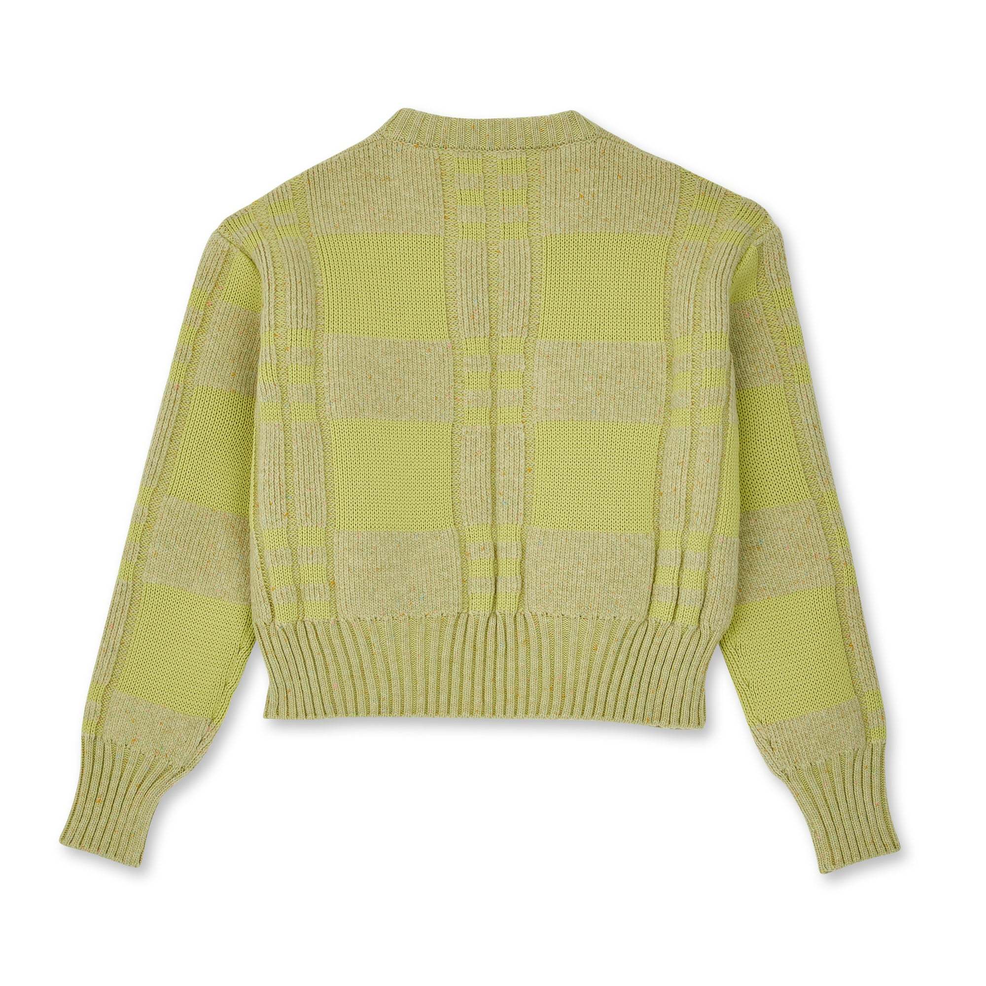 Bottega Veneta Logo Round Neck Waffle Sweater In Green