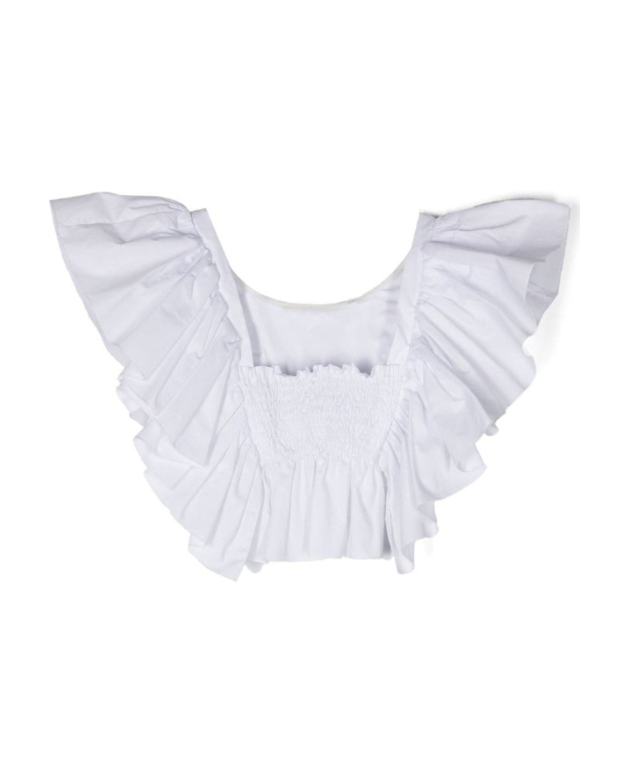 Monnalisa Ruffle-trim Cropped Blouse In White