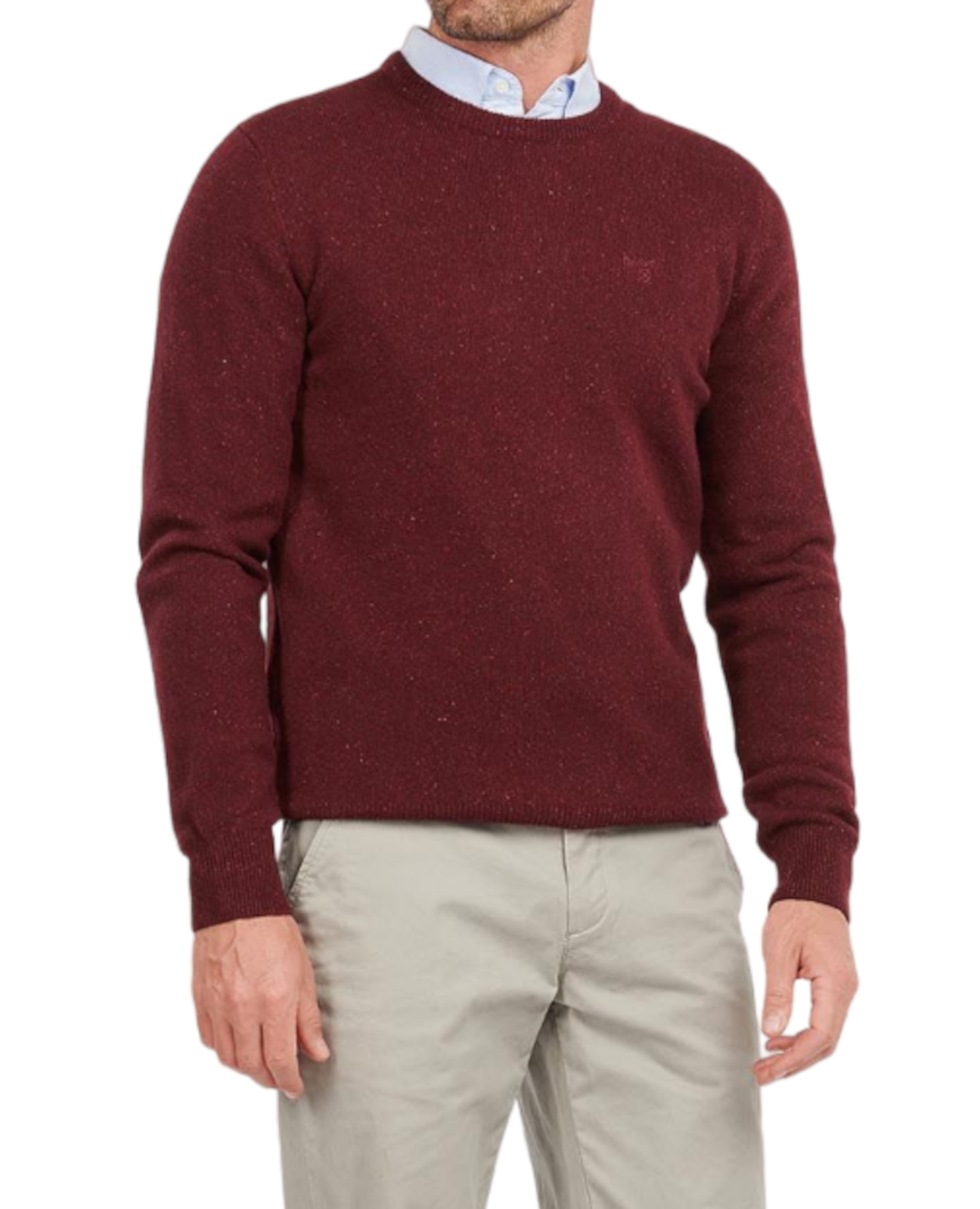 Barbour Crewneck Knitted Jumper In Red