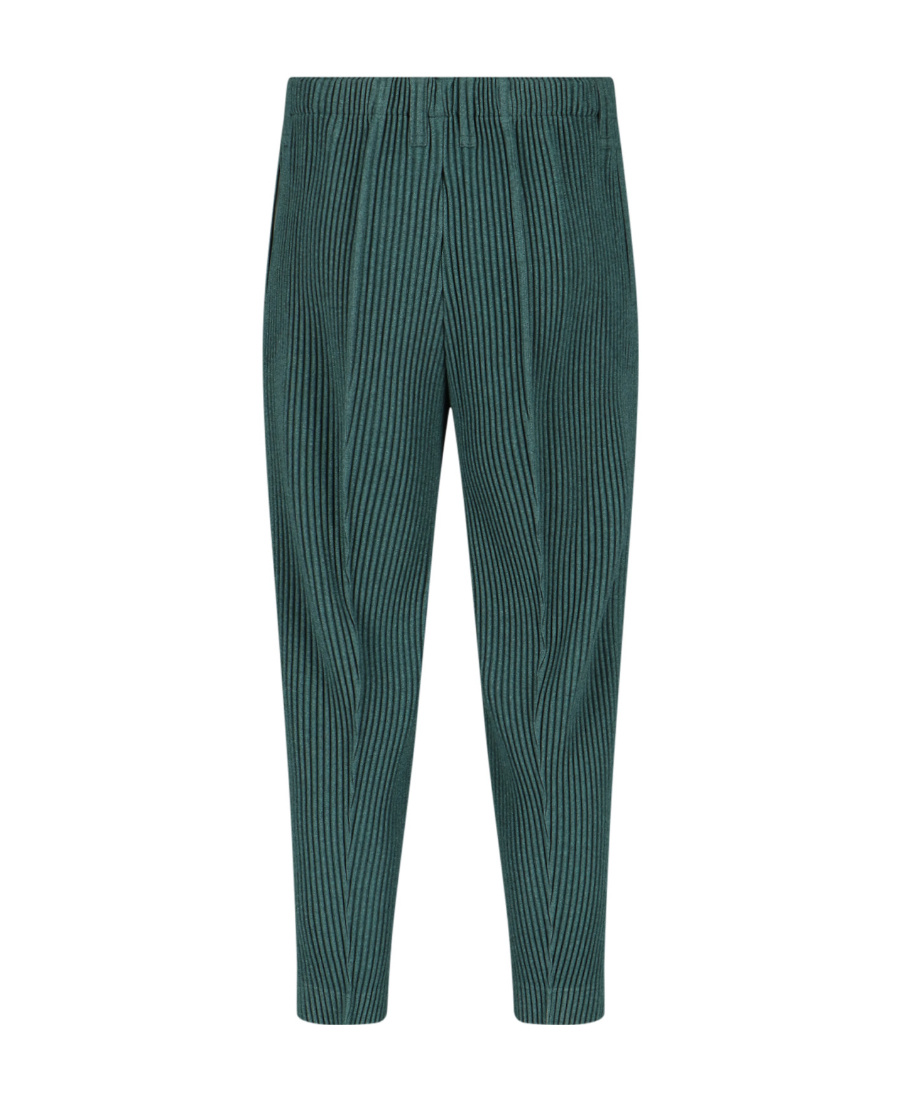 Shop Issey Miyake Plissé Straight-leg Trousers In Green