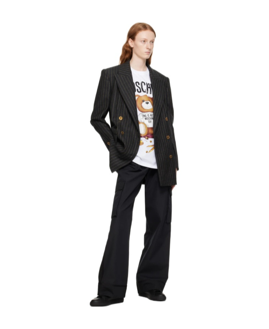 Moschino Double-breasted Blazer In Black