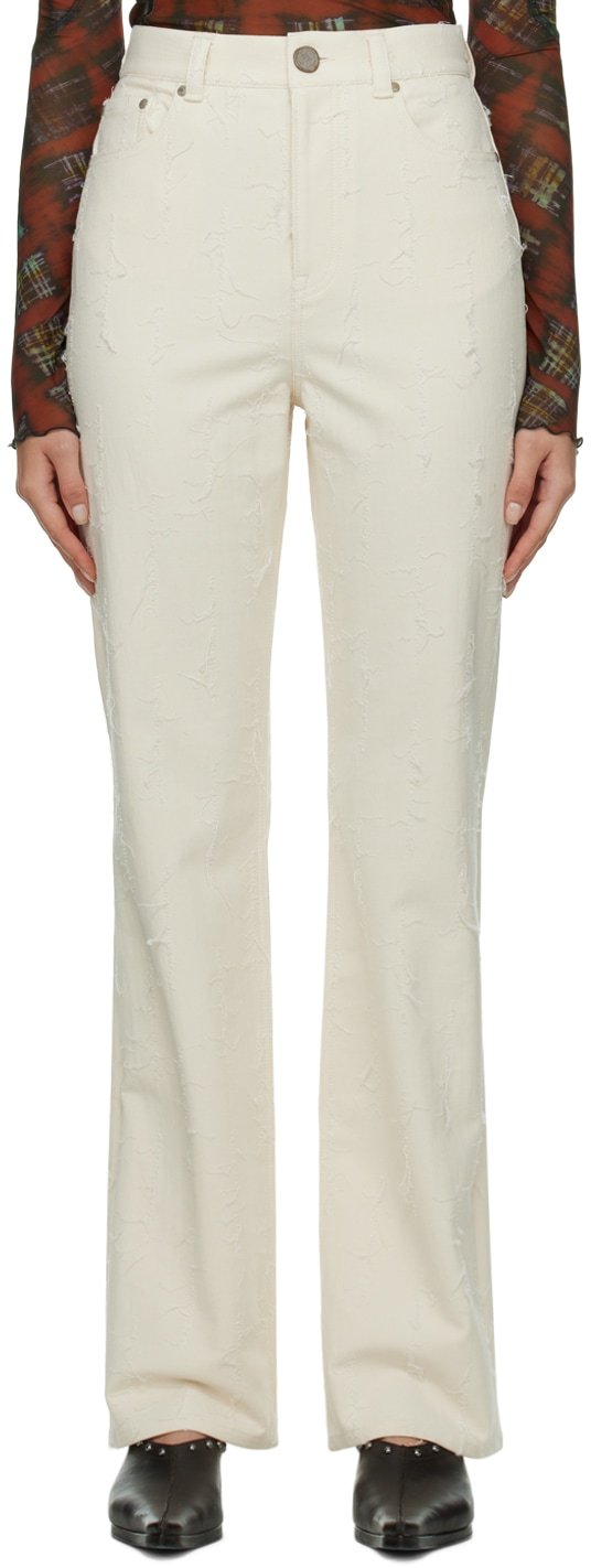 Acne Studios Off-white Regular-fit Suit Jeans In Nude