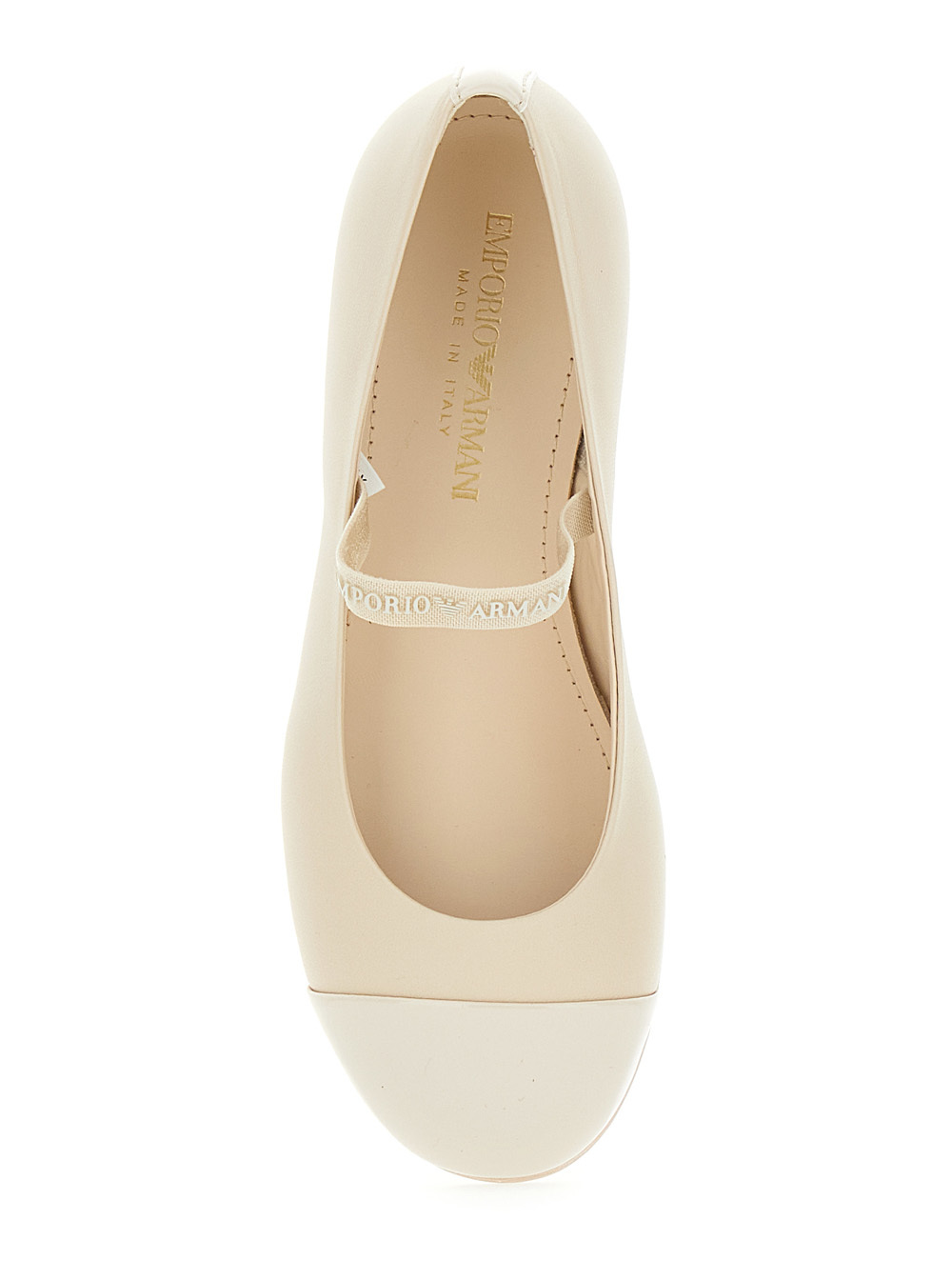 EMPORIO ARMANI EMPORIO ARMANI KIDS LOGO STRAP BALLERINA SHOES