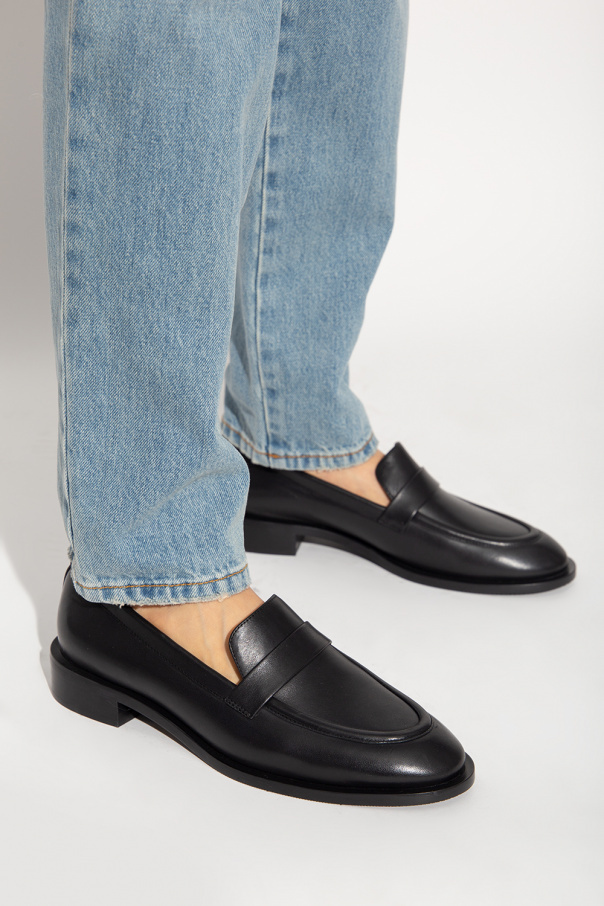 Stuart Weitzman Palmer Block Heel Loafers In Black