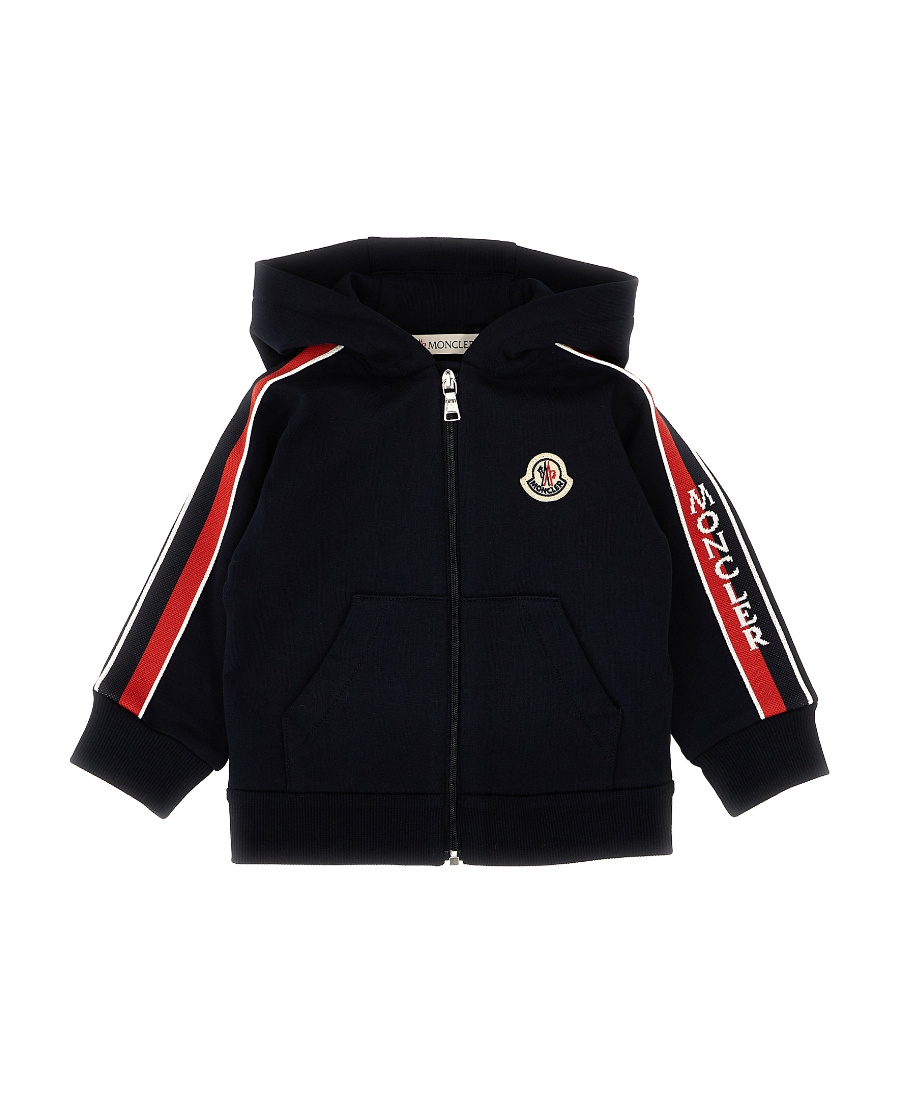 Moncler Logo-patch Cotton Zip-up Jacket In Blue