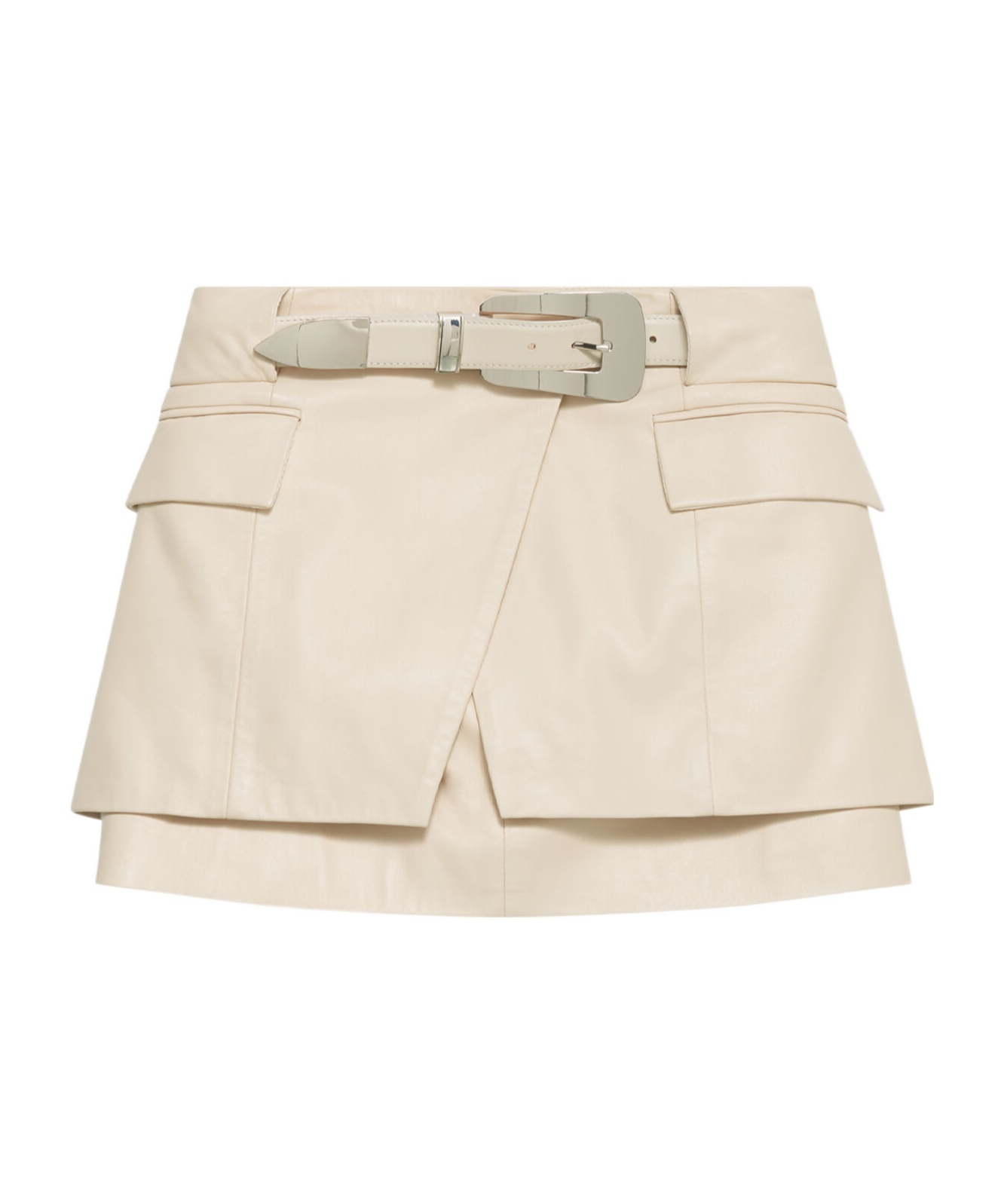 Shop Iro Belted Leather Mini Skirt In Nude