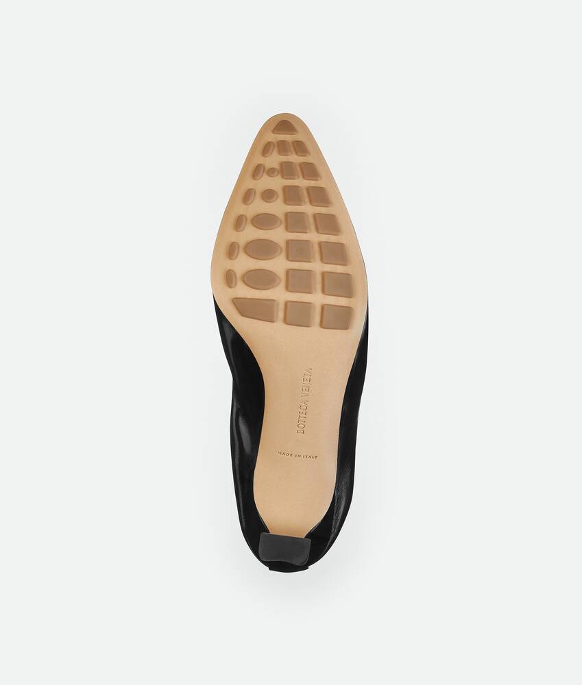 Bottega Veneta Sofia Black Patent Leather Elastic Ballerina With Heel In Multi