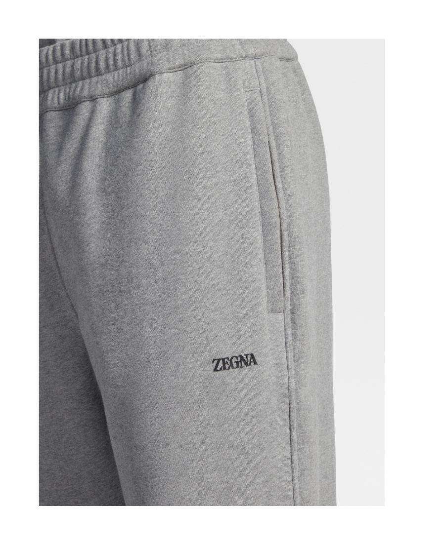 Shop Zegna Logo-print Cotton Track Pants In Gray