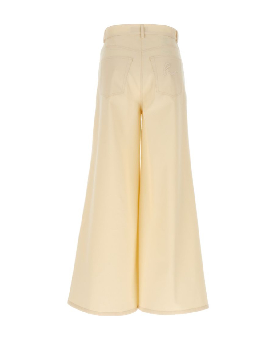 Rochas Wide Leg Jeans With Front And Back Pockets In Nude