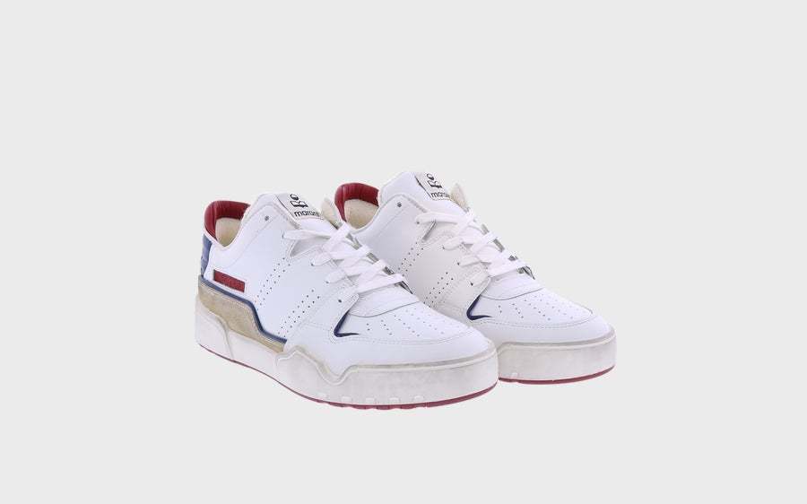 Isabel Marant Colour-block Leather Sneakers In White
