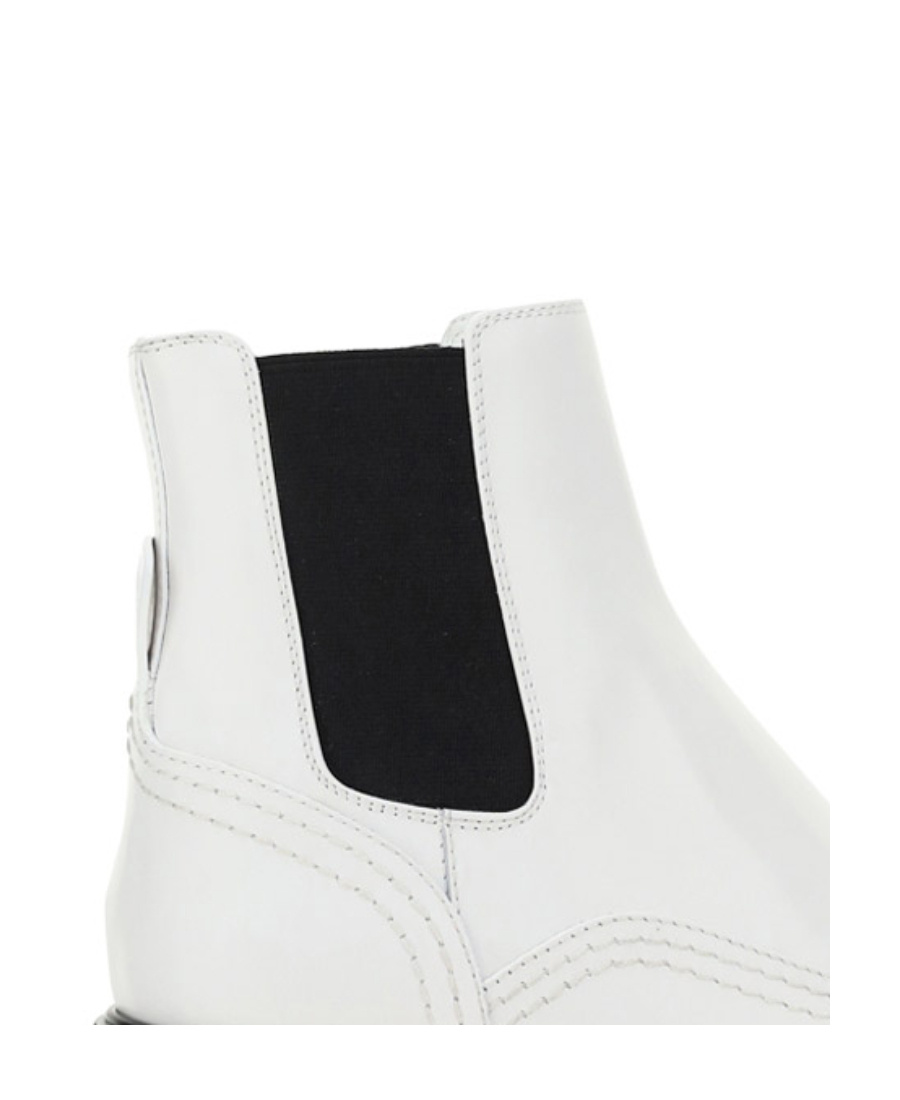 Alexander Mcqueen Leather Chelsea Boots In White