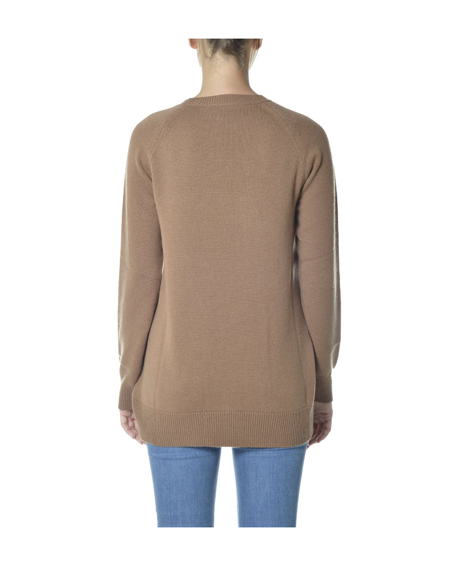 Max Mara Long Sleeve Round Neck Pullover In Brown
