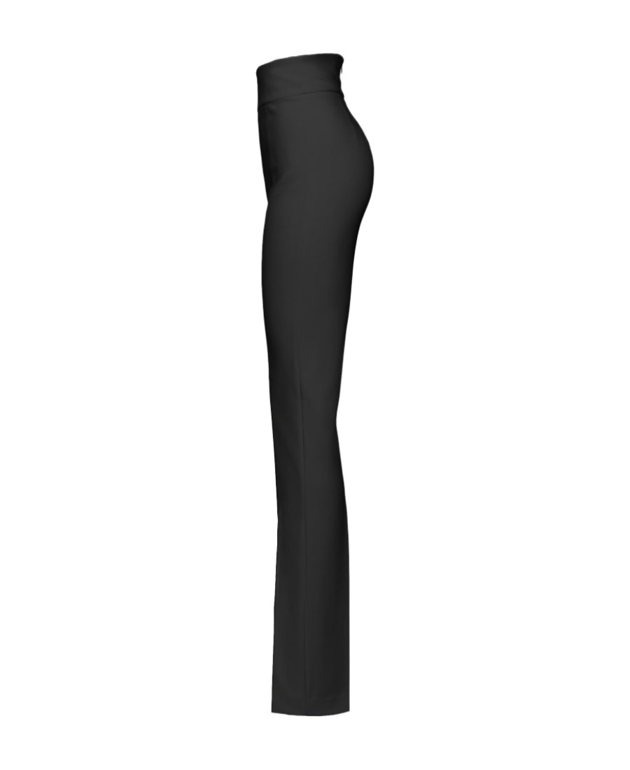 Pinko High-waisted Front-slit Trousers In Black