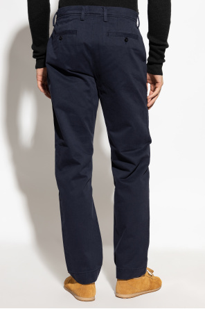 Officine Generale Belt Loop Casual Pants In Blue