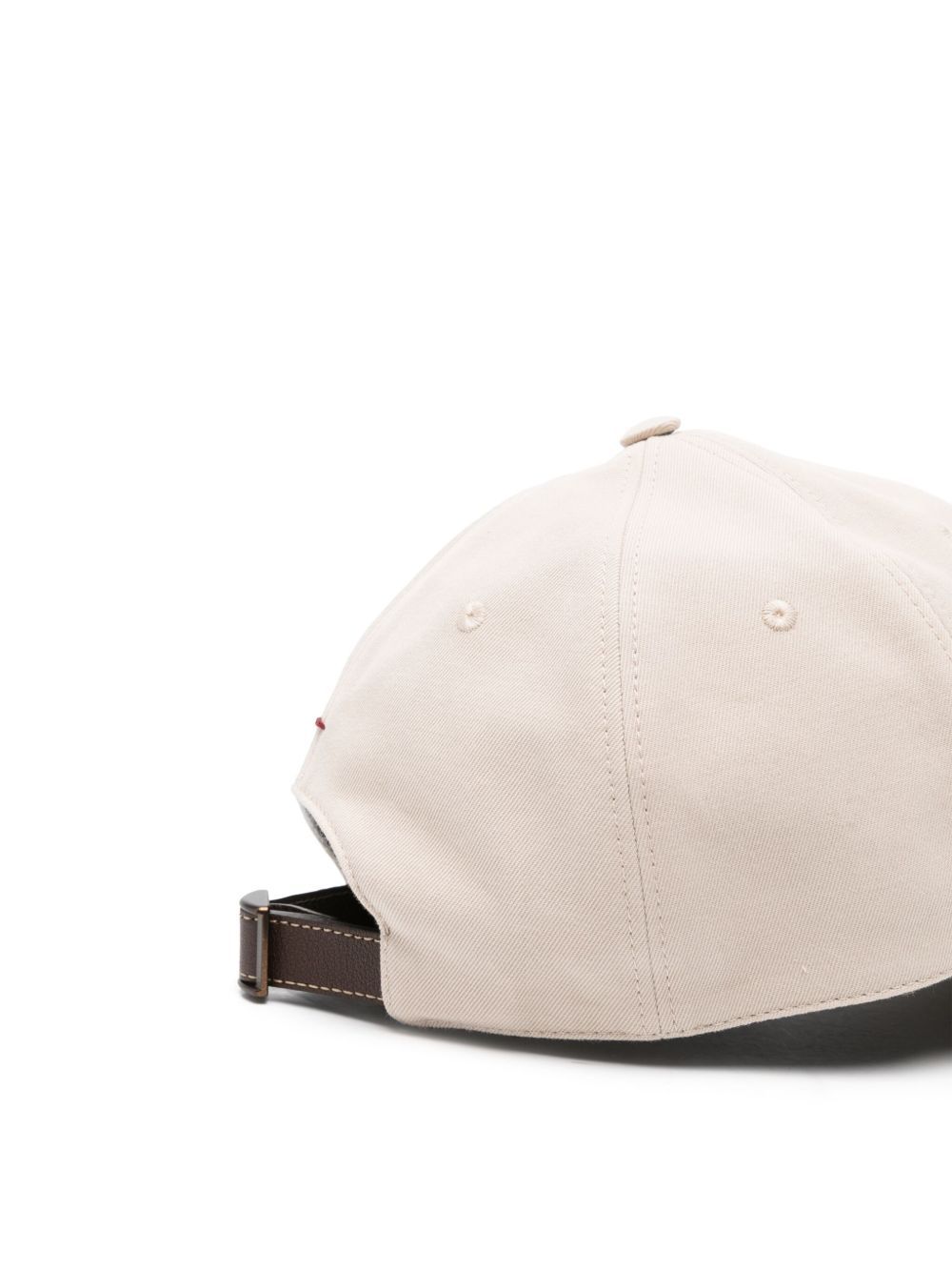 Brunello Cucinelli Baseball Cap In Garment-dyed Twisted Cotton Gabardine With Embroidered Logo In White