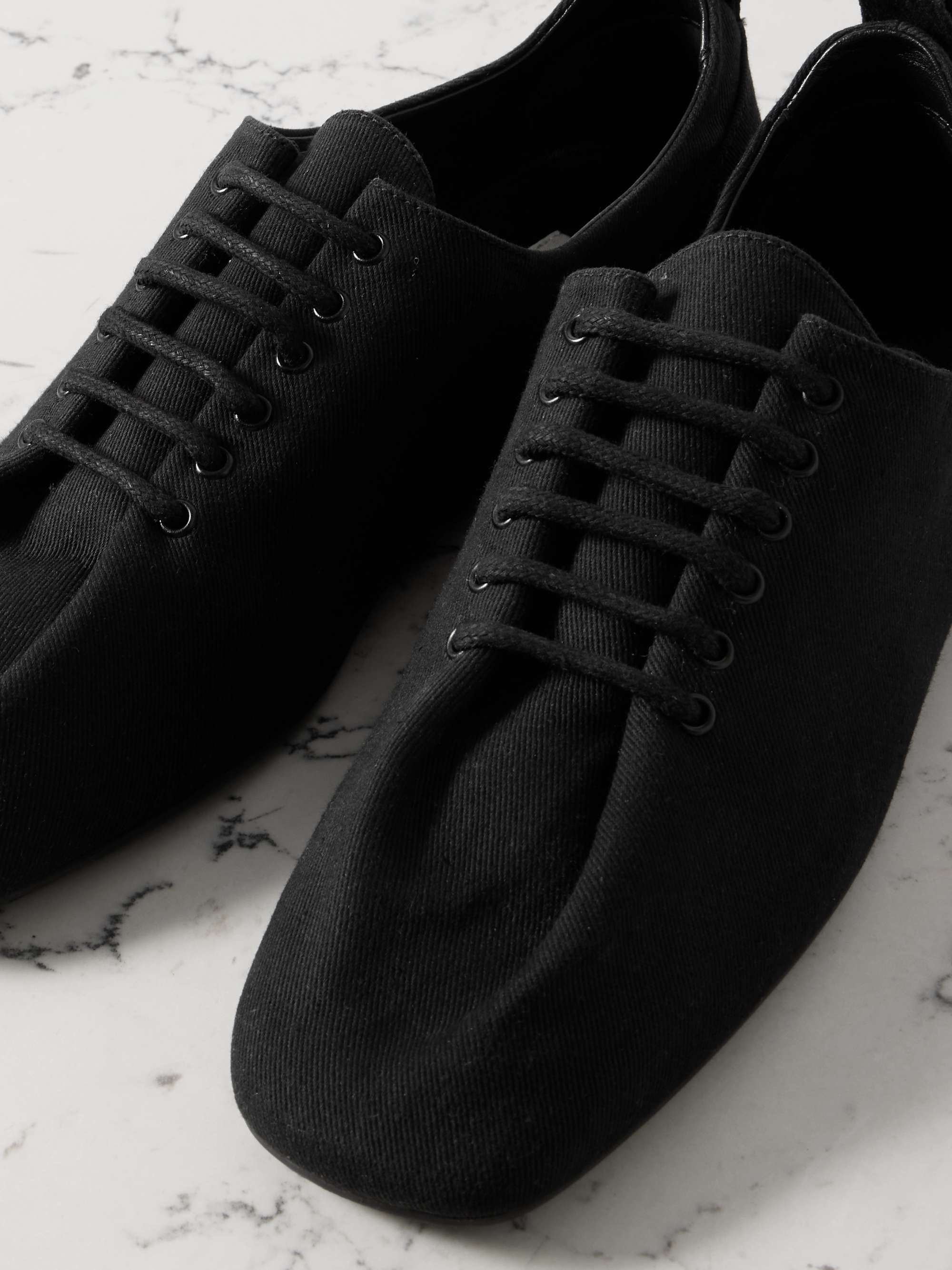 Totême Square Toe Flats In Black