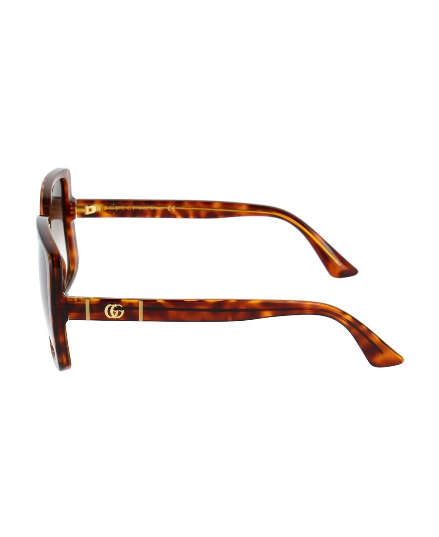 Gucci Womens Gc001665 Rectangle-frame Injected Sunglasses Brown In Multicolor