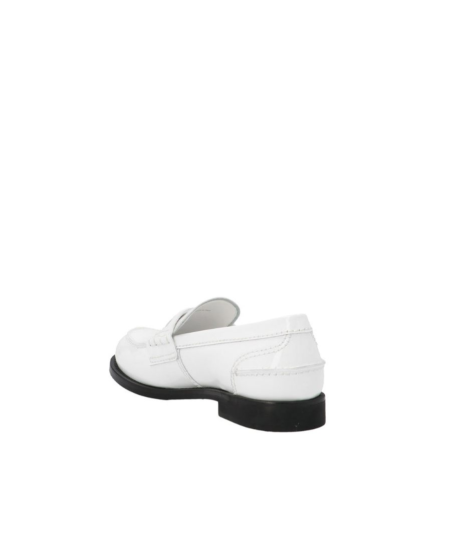 Miu Miu Patent Leather Penny Loafers In White