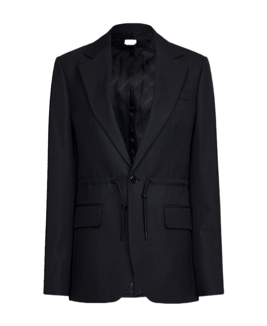 Karl Lagerfeld X Cara Delevingne Drawstring-waist Blazer In Black