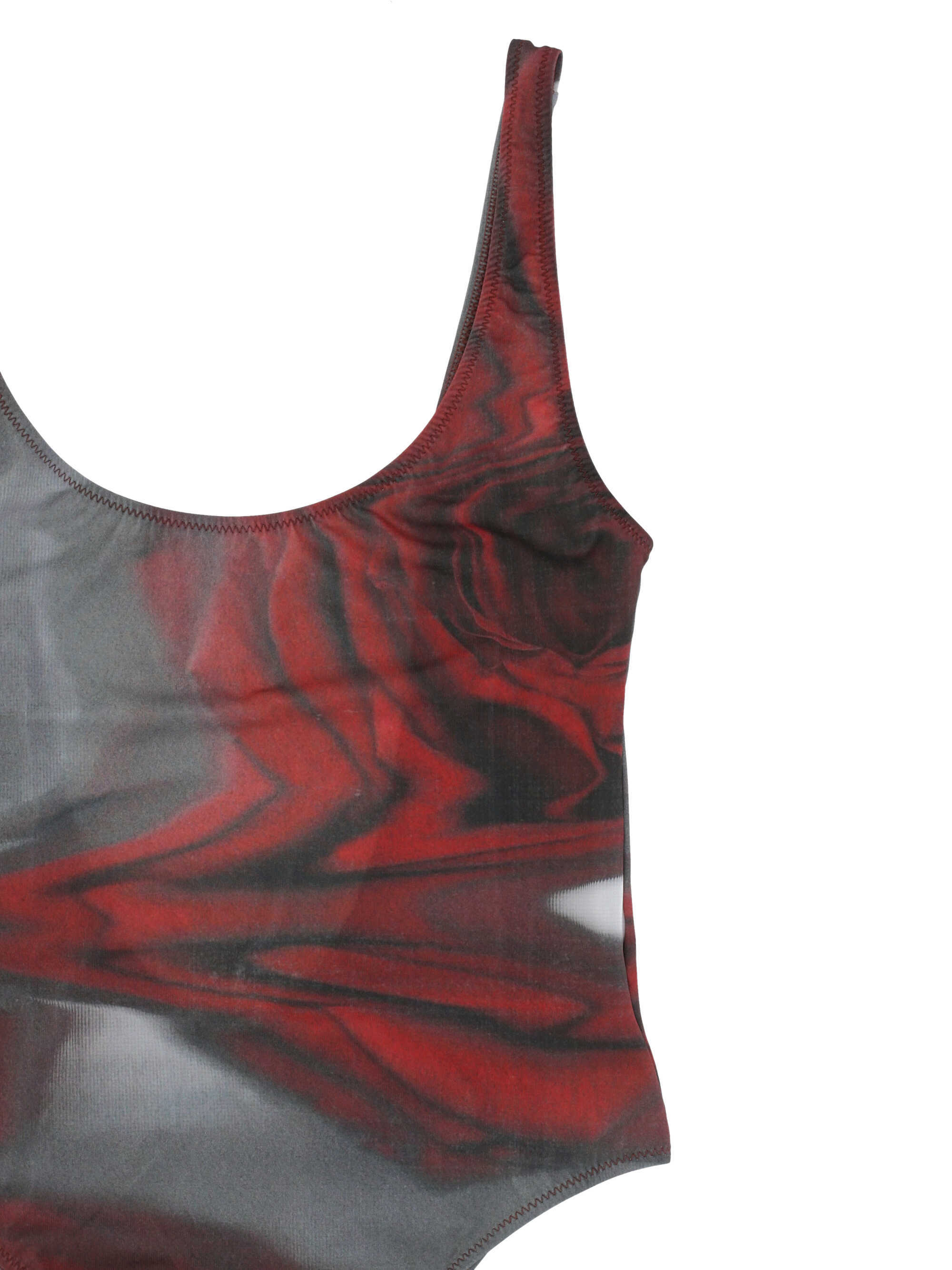 Jean Paul Gaultier Scoop Neck High-cut Open Back Swimsuit In Multi